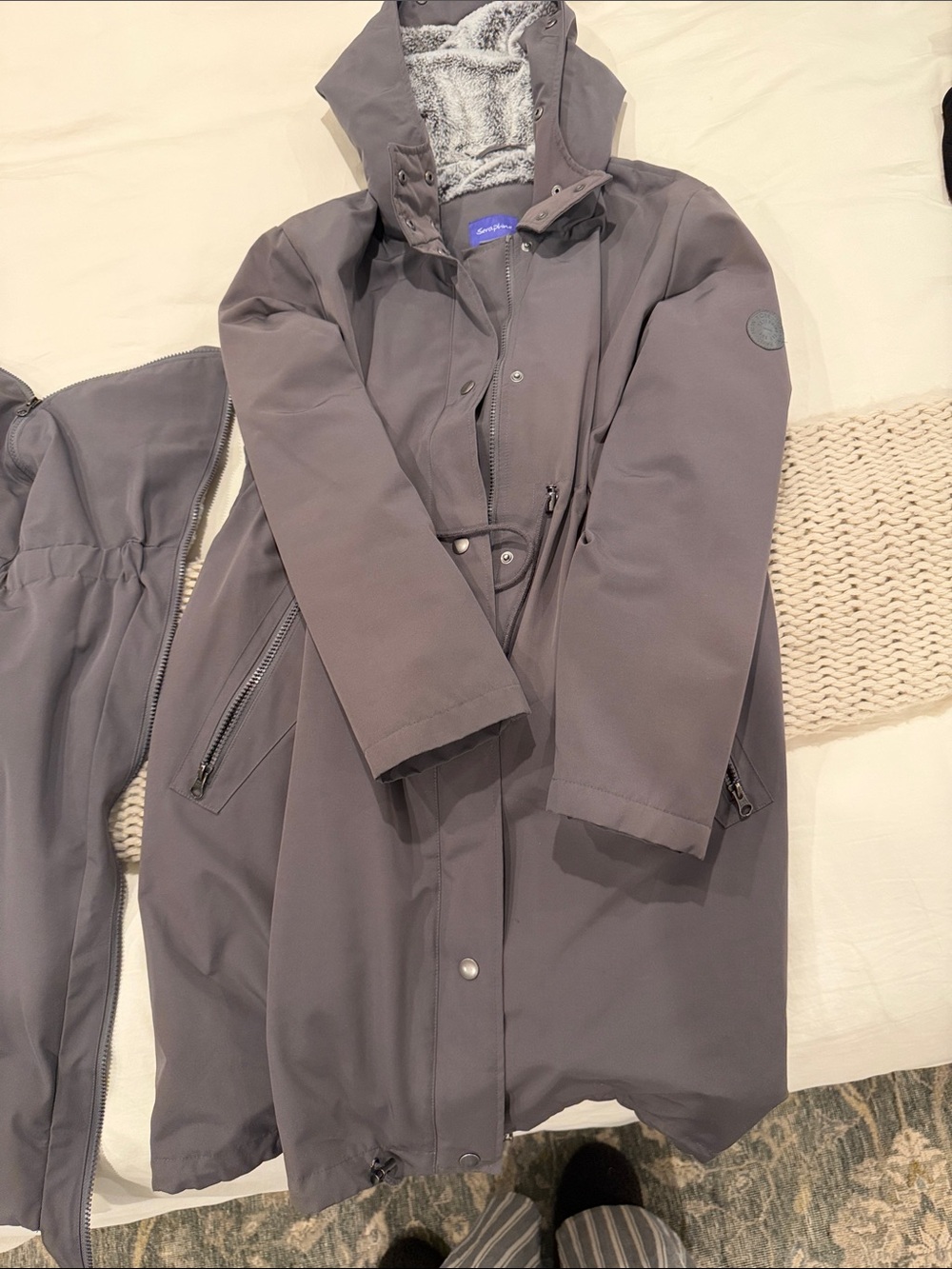 Seraphine Maternity Gray Hooded Winter Jacket